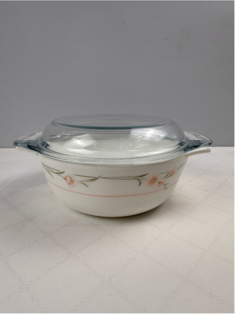 Vintage 80s Pyrex England Emily Spring Garden Casserole Dish with Lid
